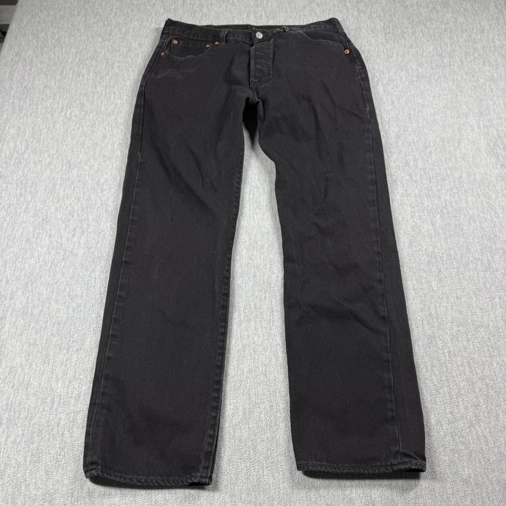 Levi's Jeans Mens 34x30 Black 501 Straight Leg Button Fly Denim Pants